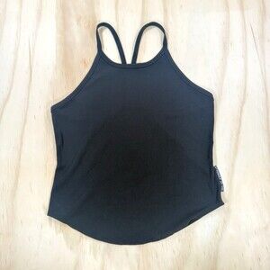 Lululemon Stronger As One Ribbed Racerback Black Tank Size 6 EUC